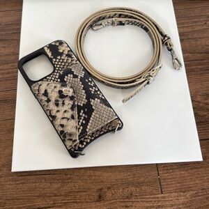 Bandolier Snake Print Phone Case with Strap